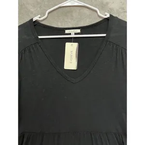 Z Supply Bailey Tiered Midi Dress Black Long Sleeve Minimalist Women’s XS New thumbnail 2