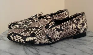 ALDO Snake Print Leather Loafers Women’s Size 9 Horsebit Slip On Flats thumbnail 1