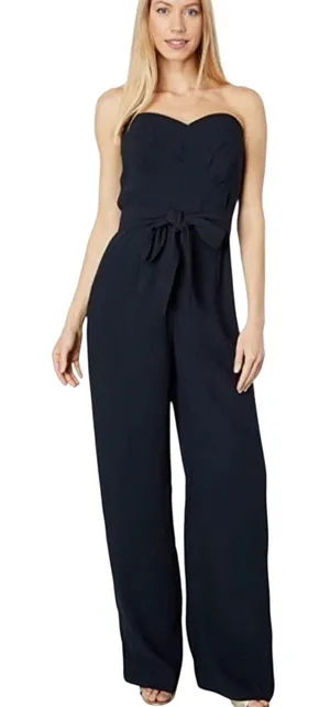 Lilly Pulitzer Kylo True Navy Blue Strapless Sweetheart Jumpsuit NWT 10 No Belt thumbnail 1