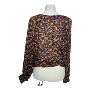 Anthropologie Womens Size-S Bohemian Floral Pauline Balloon Sleeve‎ Blouse thumbnail 3