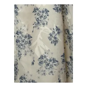 Cotton Candy LA Fit and Flare Dress Small Cream Blue Floral Strapless‎ Mini thumbnail 4