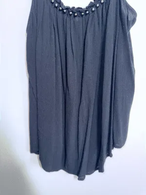 Maurices Studded Gauzy Swing Tank Top Solid Black Cami Boho thumbnail 4