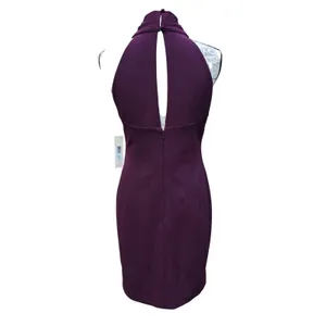Eliza J NWT Plum Purple Crisscross Halter Sheath Dress EJ8M7992 Womens Size 8 thumbnail 4
