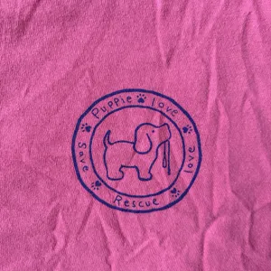 Pink Short Sleeve Tee with Playful Puppie Love Graphic thumbnail 4