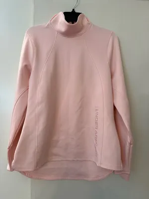 Under Armour Pale Pink Funnel Neck Pullover excellent condition Sz L thumbnail 1
