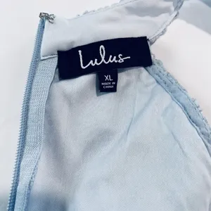 Lulus‎ Lover's Game Baby Blue Lace Chiffon Halter Skater Dress XL thumbnail 11