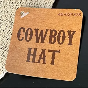 NWT cowboy hat, polyester, mock straw hat, adult thumbnail 5