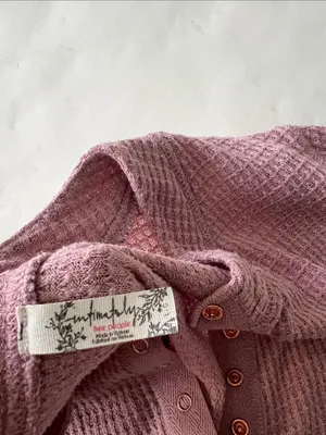 Free People Intimately One of the Girls Henley Button Down Top Mauve Large thumbnail 5