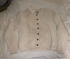 NWT Vintage Christina Cream Knit Cardigan Size Medium thumbnail 1