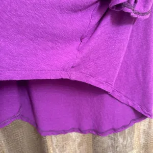 Free People We The Free Purple Rayon Linen Blend Cold Shoulder T Shirt Large thumbnail 6