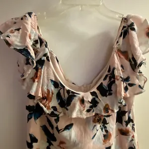 Gypsies & Moondust Womens Mini Dress M Medium Floral Peach & Navy Blue thumbnail 2