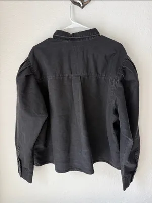 Levi's Black Oversized Button-Up Denim Shirt Jacket Size XL thumbnail 4