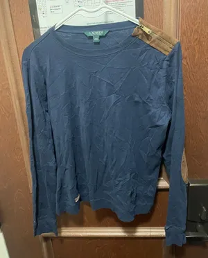 LAUREN Ralph Lauren Navy Long Sleeve Shirt Size Large thumbnail 1