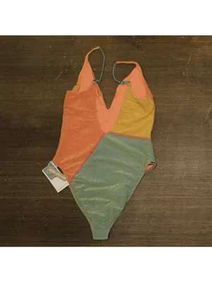 NWT O'Neill Mirage Colorblock Edgewater One-Piece Swimsuit Multi Pink Lurex L thumbnail 3