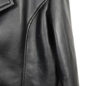 Vintage Faux Vegan Black Leather Jacket Blazer thumbnail 10
