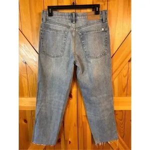 Lucky brand relaxed taper jeans Size 4/27 raw hem side design (4668) thumbnail 4
