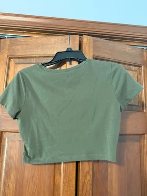 Wild Fable Army Green Crop Top thumbnail 2