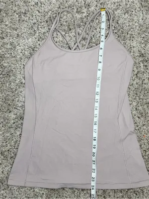 Lululemon Free To Be Tank Top Nulu Smoky Blush Pink 8 W1BFMS Criss Cross Straps thumbnail 6
