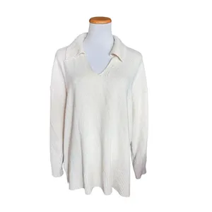 Womens Ava & Viv Ivory V Neck Collar Knit Sweater - Sz 2X thumbnail 2