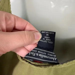 Abercrombie & Fitch Vintage Y2K Army Green Bow Butterfly Patch Tank Top Medium M thumbnail 4