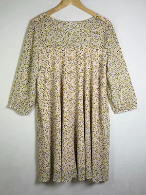 Paper Crown Anthropologie Droplets Dress Sz L Floral Swing Babydoll Boho Cottage thumbnail 9