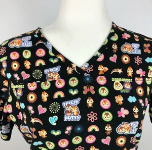 The Wonderful World of Disney Chip N Dale Felling Nutty Medical Scrub Top Small thumbnail 2