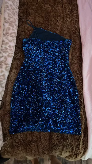 Blue Sequin Midnight Doll Dress Small  thumbnail 3