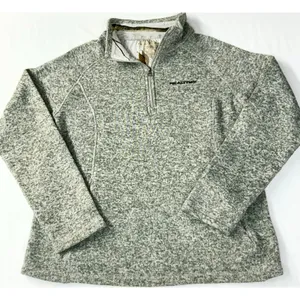 Realtree Women's Quarter Zip Sweater Fleece Pullover Heather Gray Camo L thumbnail 5