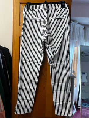 H&M Striped Navy & White Slim Ankle Pants thumbnail 3