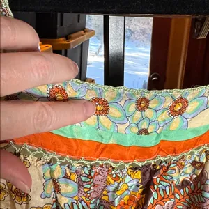 Johnny Was 100% Silk Floral Print Square Neck Boho Dress Size Large *FLAW* thumbnail 12