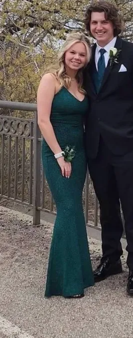 Windsor Green sparkly prom dress thumbnail 1