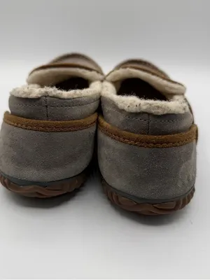 Sorel Tremblant Moc Slippers Womens 10 Gray Suede Fleece Lined Moccasins thumbnail 4