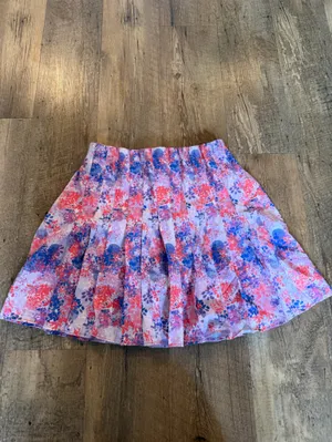 Kyodan Pink & Blue Floral Pleated Golf Skirt XS High Rise thumbnail 3