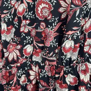 Talbots black Midi Floral leaf print Dress Bracelet Sleeve autumn Size P (XS) thumbnail 4