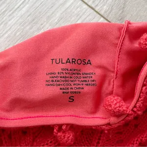 Tularosa Ever Knitted Bandeau Swim Bikini Top Pink (small) crochet beach thumbnail 5