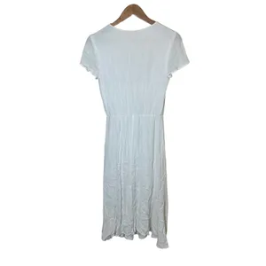 WAYF White Fit and Flare V-Neck Short Sleeve Midi Dress Small Norstrom thumbnail 3