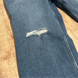 Wrangler High Rise True Straight Crop Jeans Sz 16 Distressed Stretch Denim Plus thumbnail 2