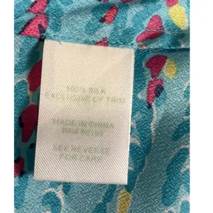 Lilly Pulitzer Wilda Cover Up Dress Small Blue Beaded Tie Waist Resort Swim Silk thumbnail 6