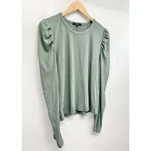 7 For All Mankind‎ Sweater Womens Size Large Green Long Sleeve Ribbed NEW thumbnail 4