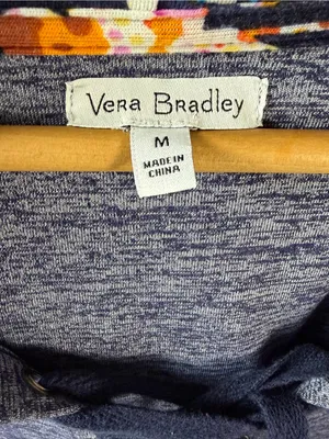 Vera Bradley Blue Spacedye Lace-Up Hooded Pullover Top thumbnail 4