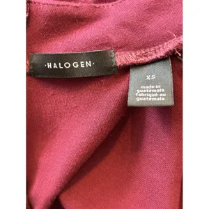 Halogen‎ Burgundy Mock Neck Long Sleeve Midi Dress Side Slit XS thumbnail 2