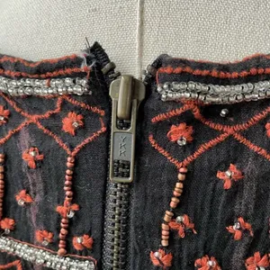 Free People Aztec Embroidered Beaded Swing Dress Open Back $168 2 thumbnail 11