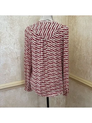 Maeve Anthropologie Avignon Scotty Dog Print Dark Academia Office Siren Blouse M thumbnail 4