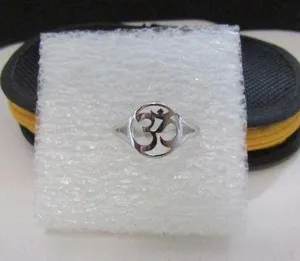 Om Silver Stainless Steel Ring - size 8.75 thumbnail 1