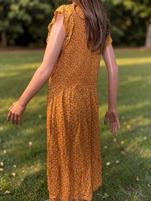 Luxology Smocked Floral Midi Dress Boho Cottagecore Large thumbnail 8