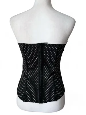 Ann Summers Polka Dot Corset Black Size M thumbnail 6