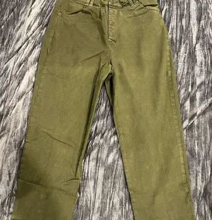 Olive Green High-Waisted Pants by Soncy Size 10 thumbnail 1