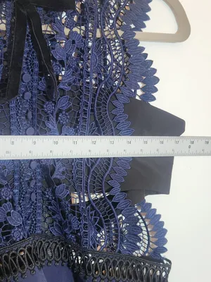 Self-Portrait Navy and Black Lace Cutout Cocktail Mini Dress Size 8 thumbnail 6