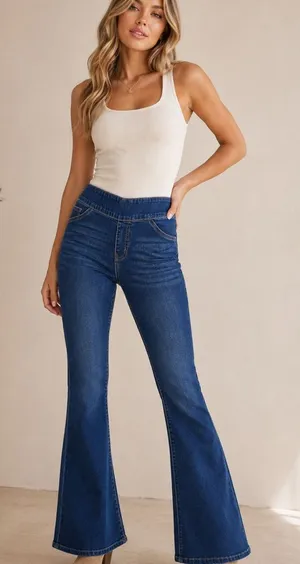Altar'd State Flare Pull‎ On Boho Denim Jeans thumbnail 1