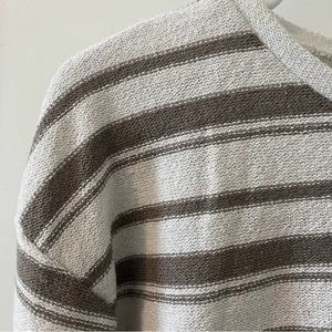 Zara Brown and‎ White Striped Knit Top Cropped thumbnail 4